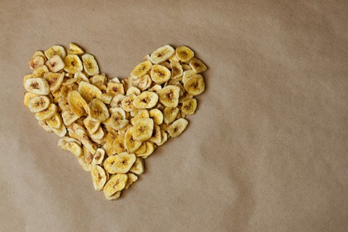 banana chips shaped like a heart
